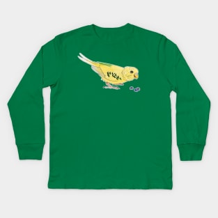 Yellow and green budgerigar Kids Long Sleeve T-Shirt